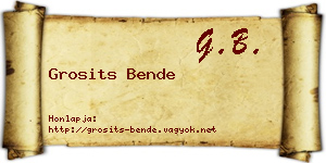Grosits Bende névjegykártya